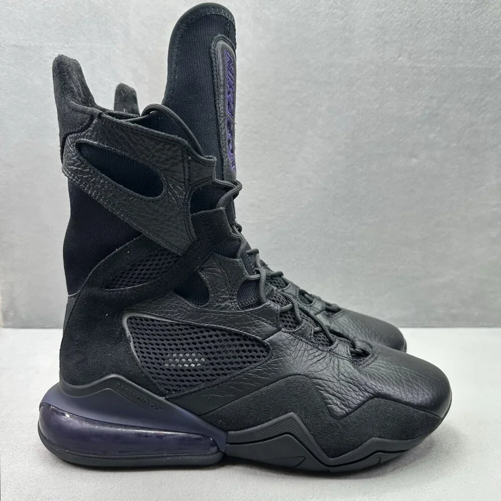 Nike Air Max Box‎ Womens Size 8.5 Boxing Shoes Black Grand Purple High Top RARE